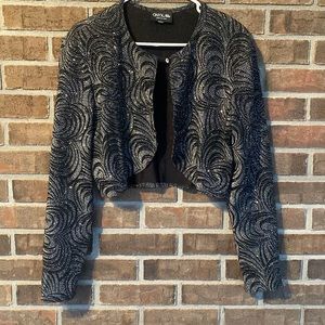 Special event shrug jacket black with silver